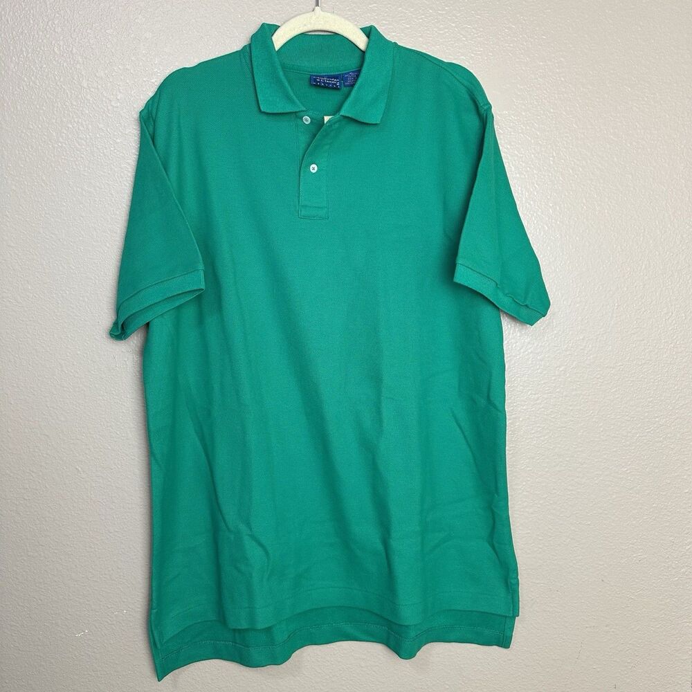 Vintage Mervyns Green Polo Shirt Men Size XL Short Sleeve Soft Combed Cotton